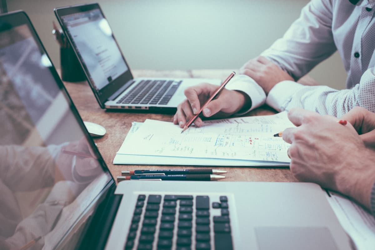 Person planning project work at a desk